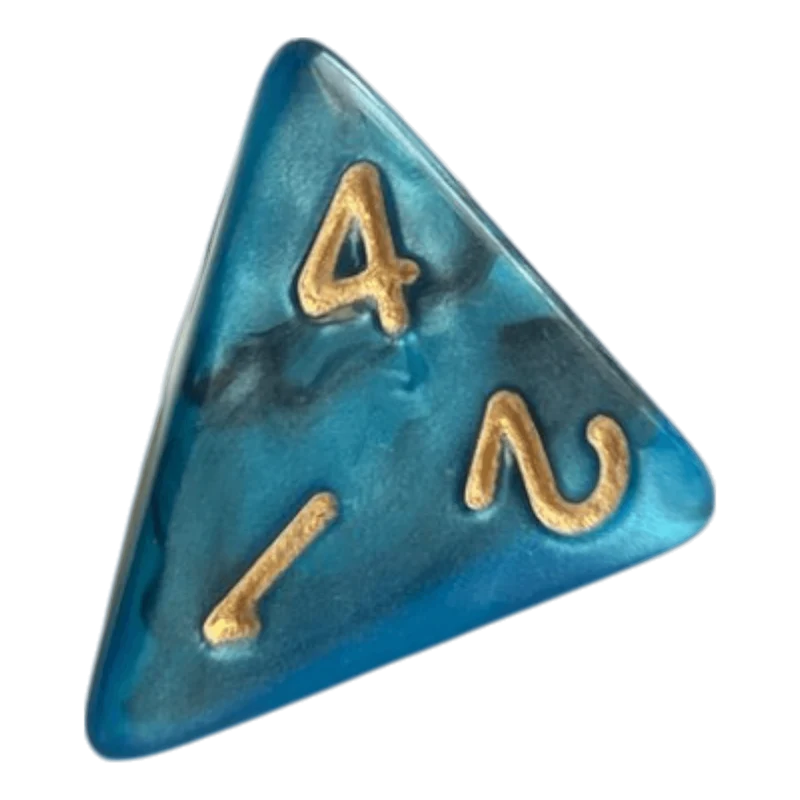W4 Perlmutt Würfel in Blau/Schwarz