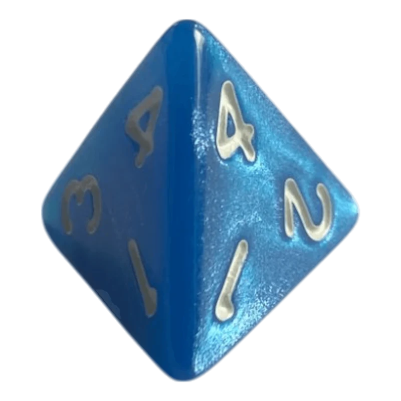 W4 Perlmutt Würfel in Blau