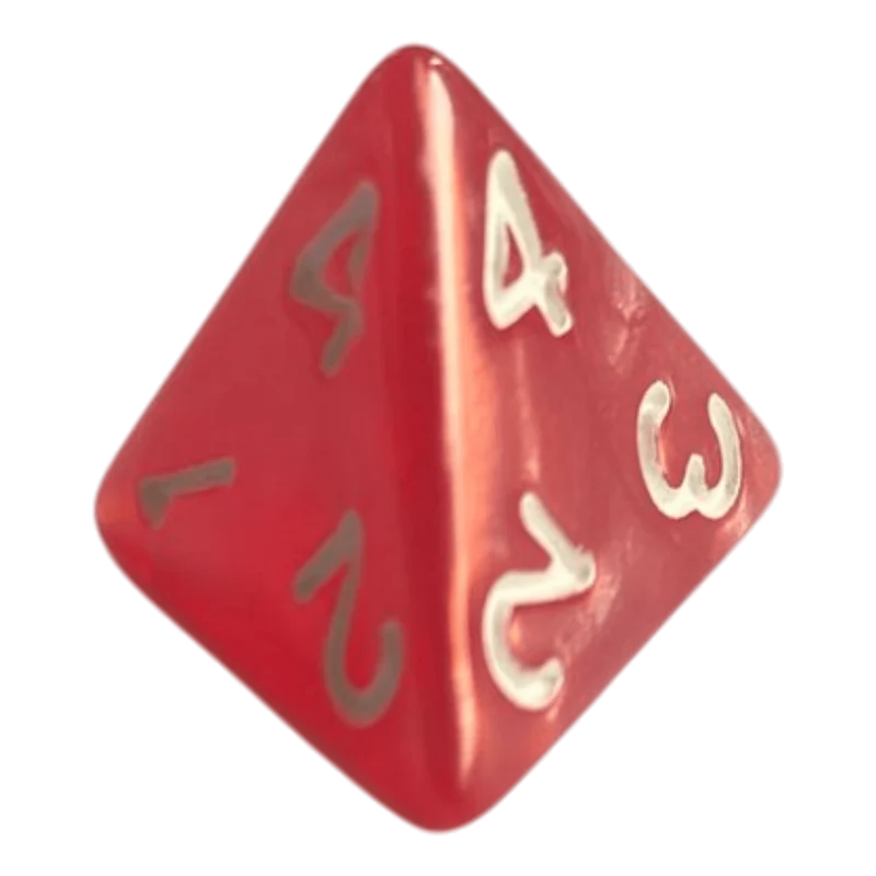 W4 Perlmutt Würfel in Rot
