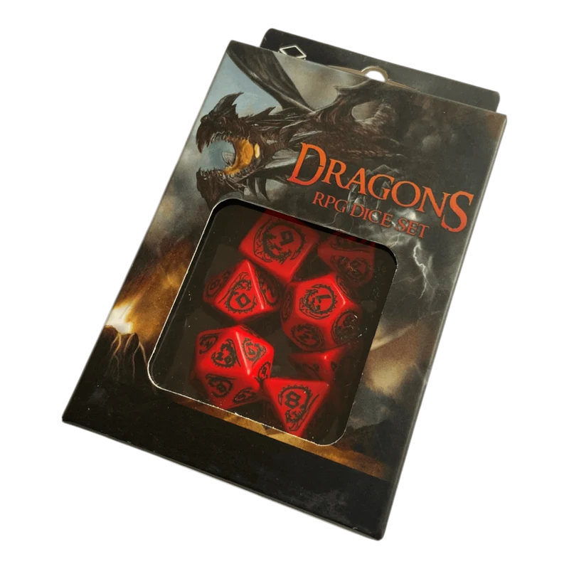 Dragons RPG Würfel 7er Set: Rot & Black