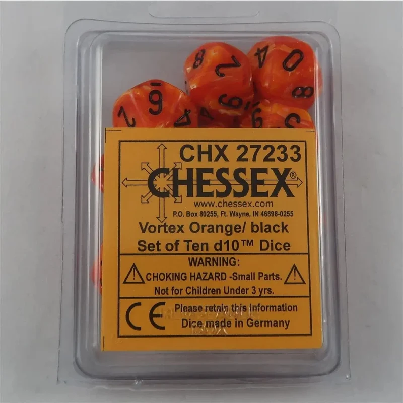 Chessex Vortex Orange/Black 10 x W10 Set