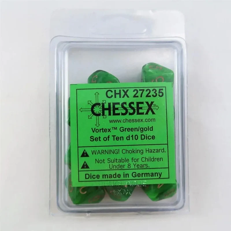 Chessex Vortex Green/Gold 10 x W10 Set