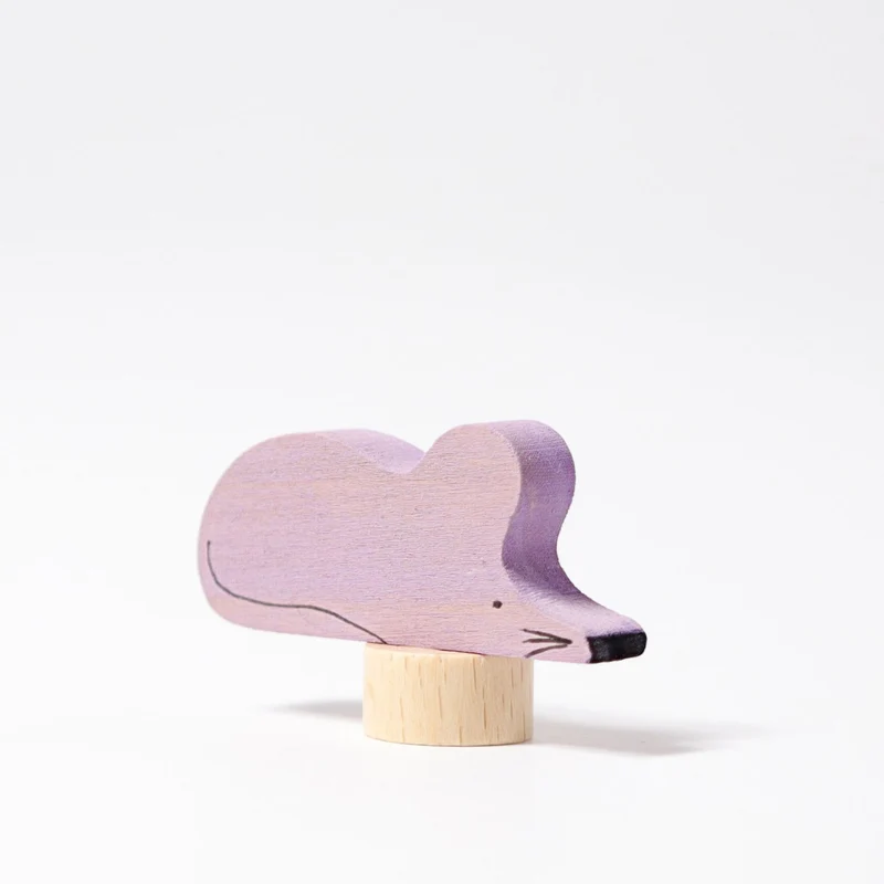 Grimm's Steckfigur grau-lila Maus