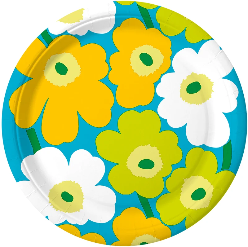 Lautanen 23cm 10x10kpl Marimekko Unikko sinivihreä