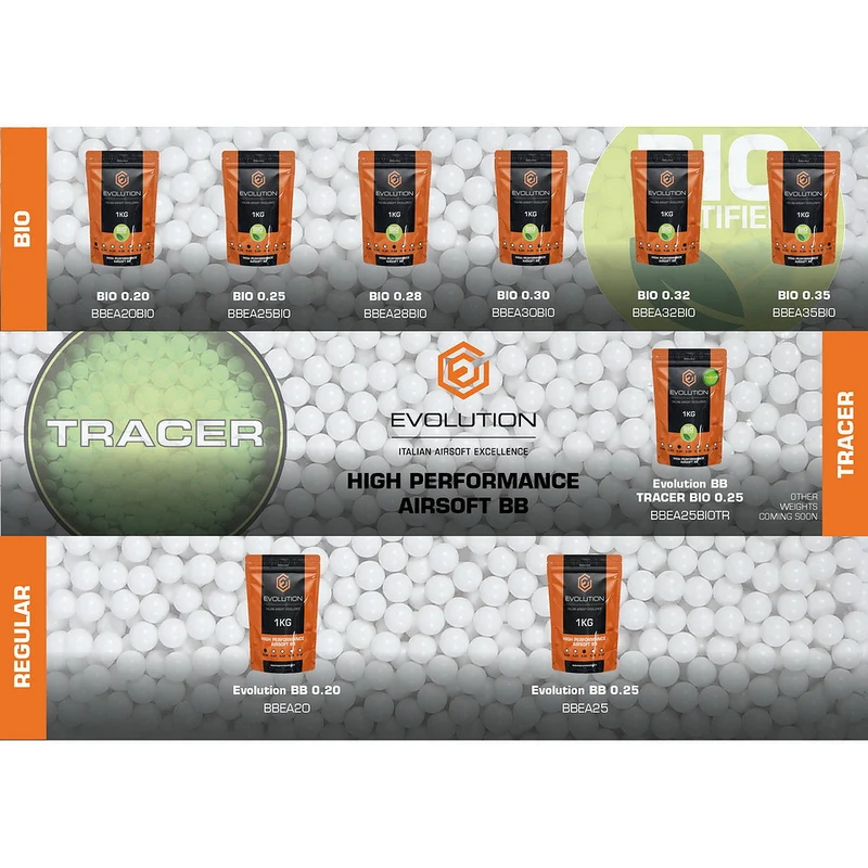 Evolution High Performance BBs Bio 1kg Beutel - verschiedene Gewichte -