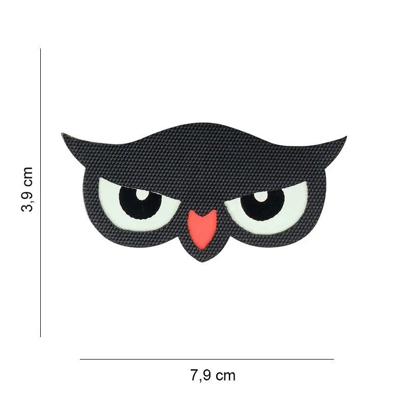 Lasercut Patch Eulenaugen leuchtet im Dunkeln