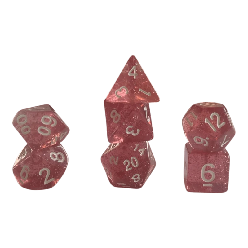 Glitzerwürfel 7er Set in Pink
