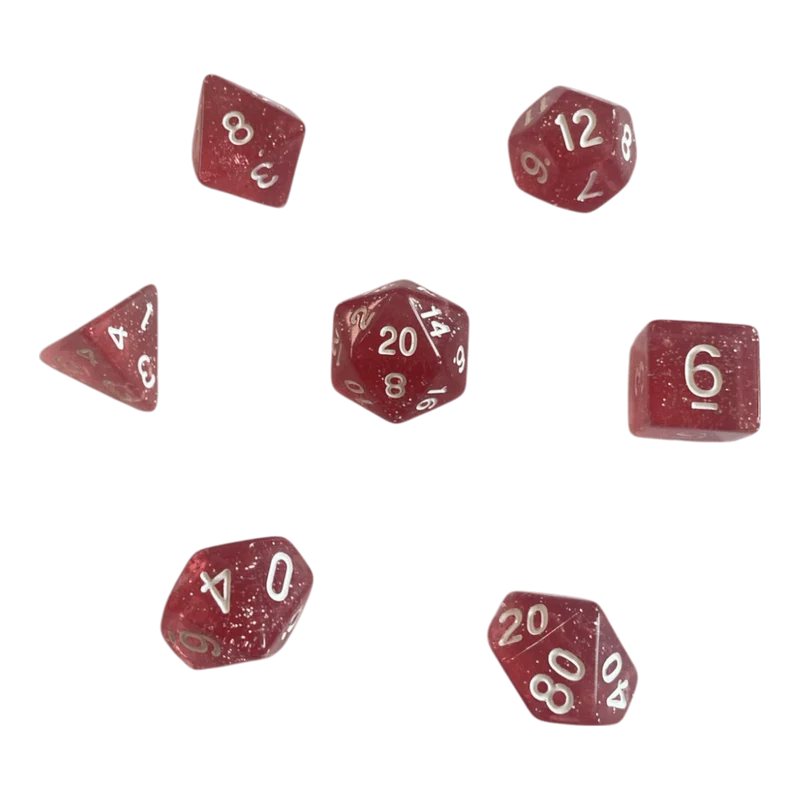 Glitzerwürfel 7er Set in Pink