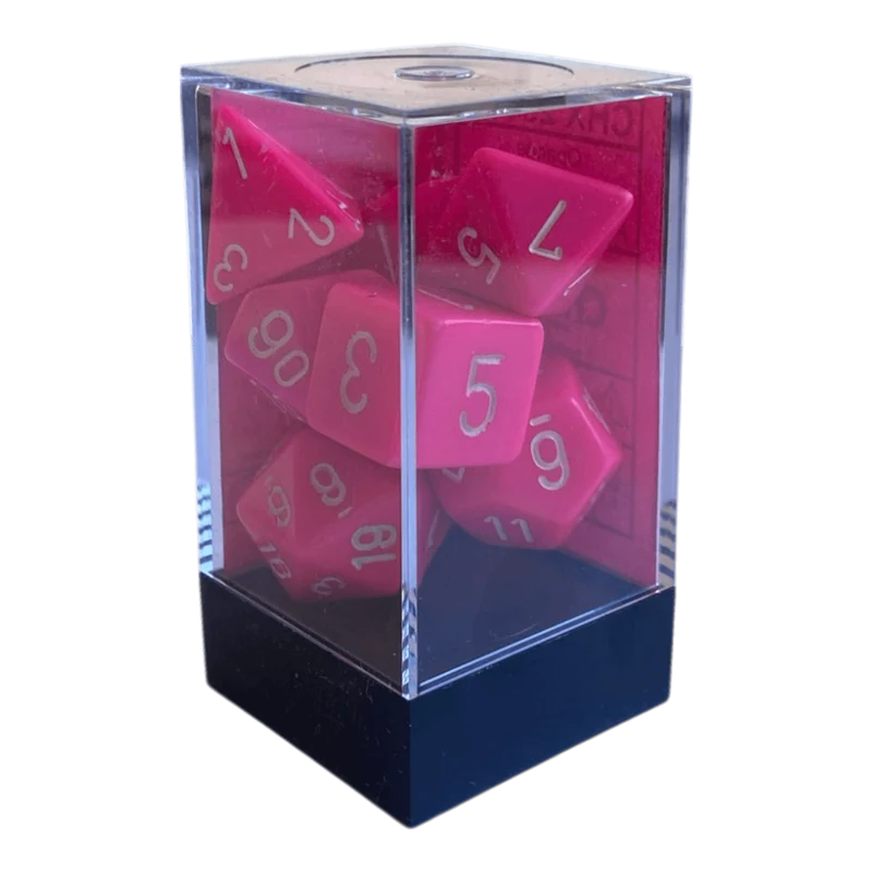 Chessex Opaque Pink/Weiß 7er Set