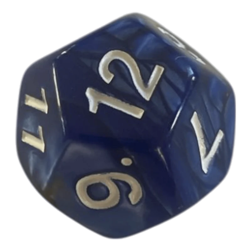 W12 Perlmuttwürfel in Blau & Gold
