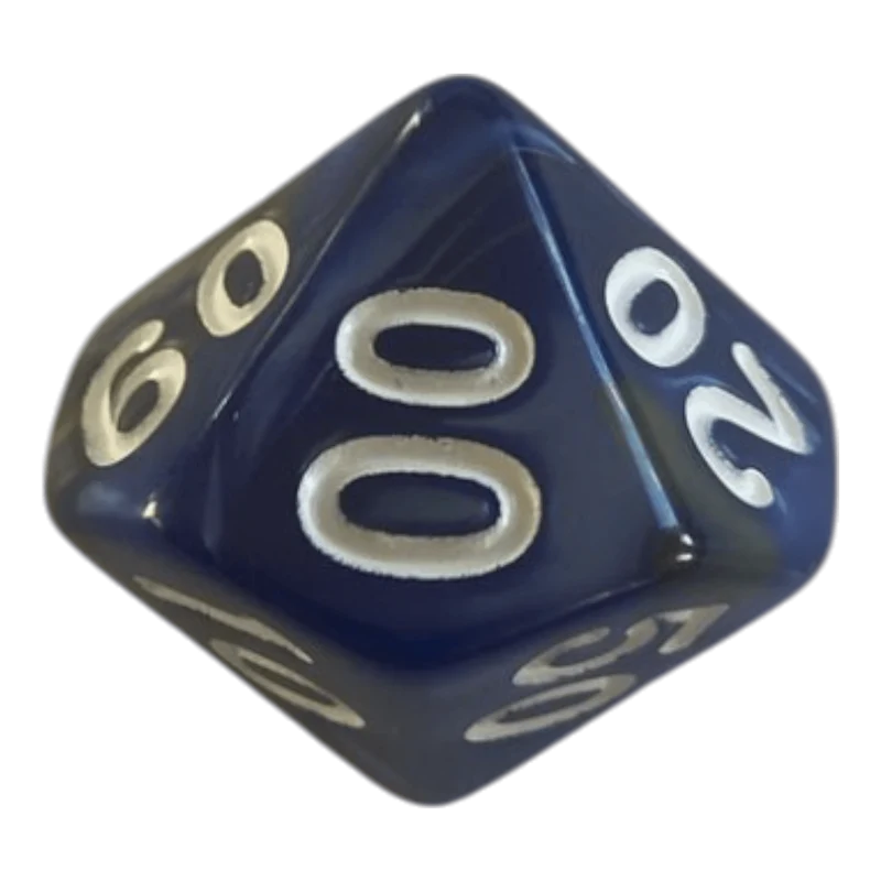 W10-0 Perlmuttwürfel in Blau & Gold