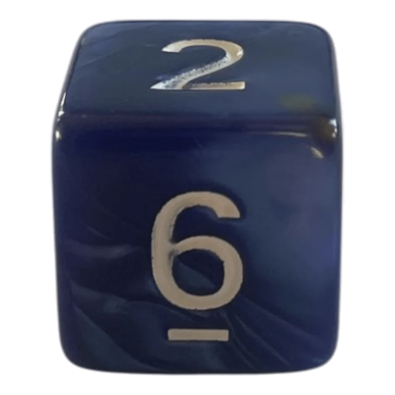 W6 Perlmuttwürfel in Blau & Gold