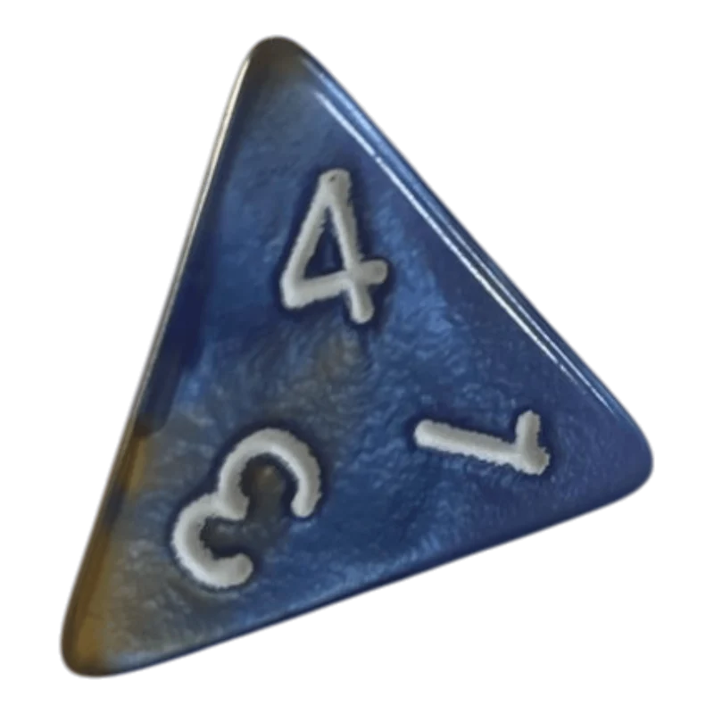 W4 Perlmuttwürfel in Blau & Gold