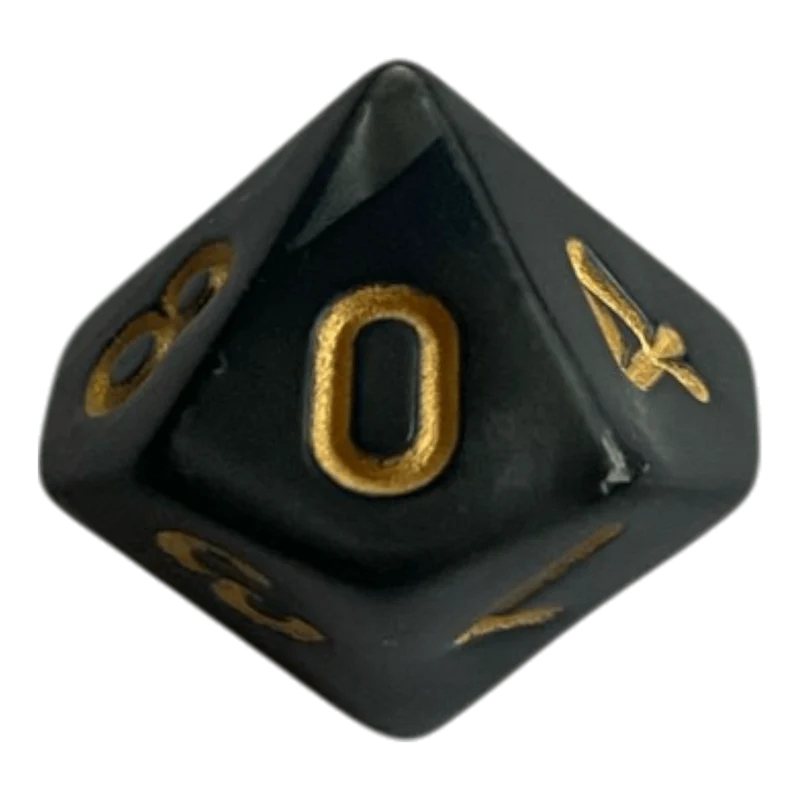 W10 Perlmuttwürfel in Schwarz