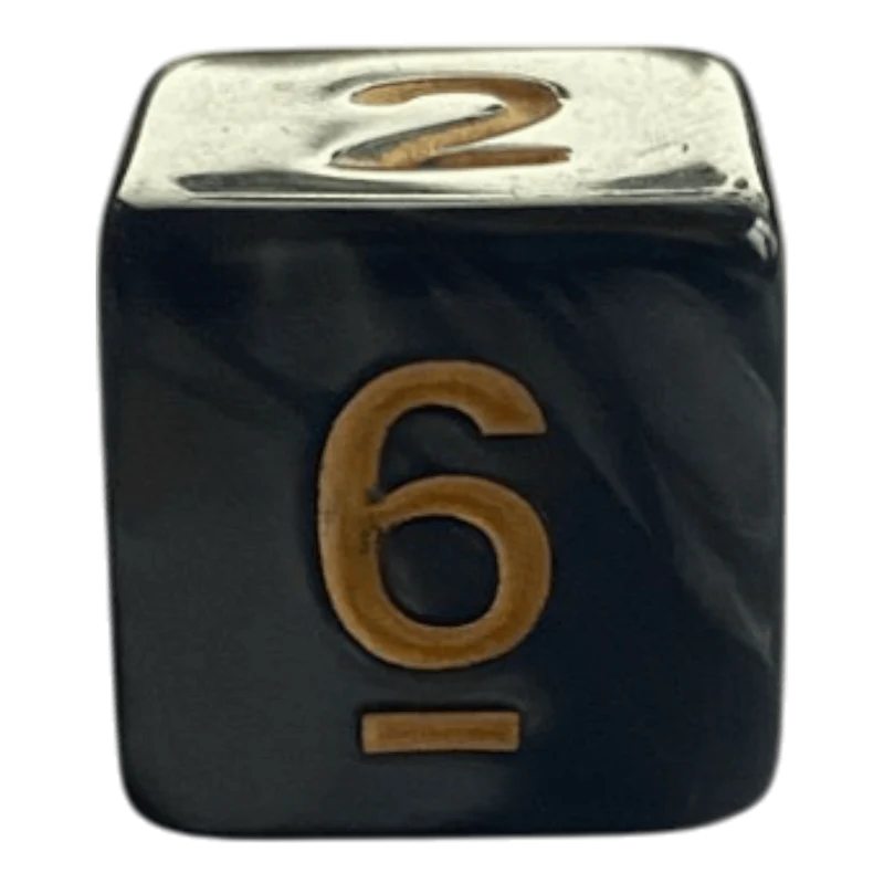 W6 Perlmuttwürfel in Schwarz