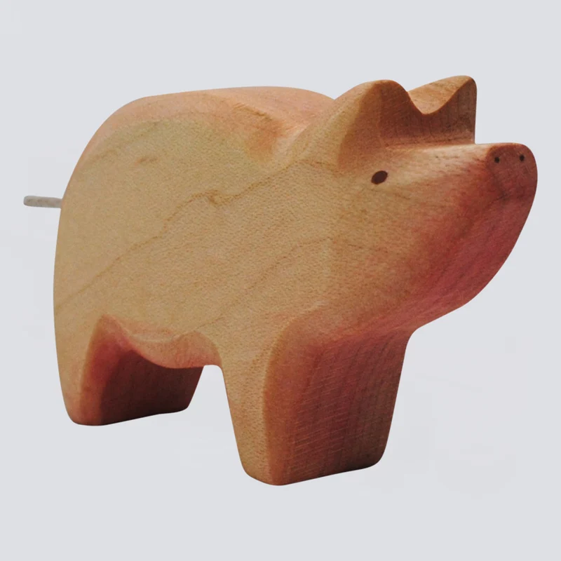 Holzwald Holzfigur Schwein