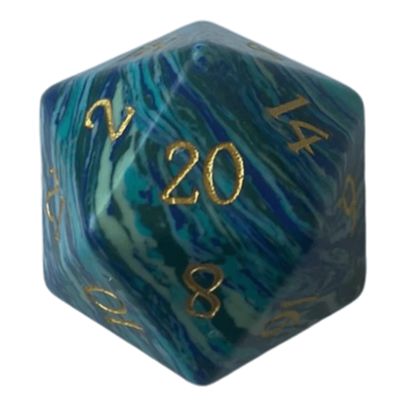 Turquoise Blau Edelsteinwürfel W20