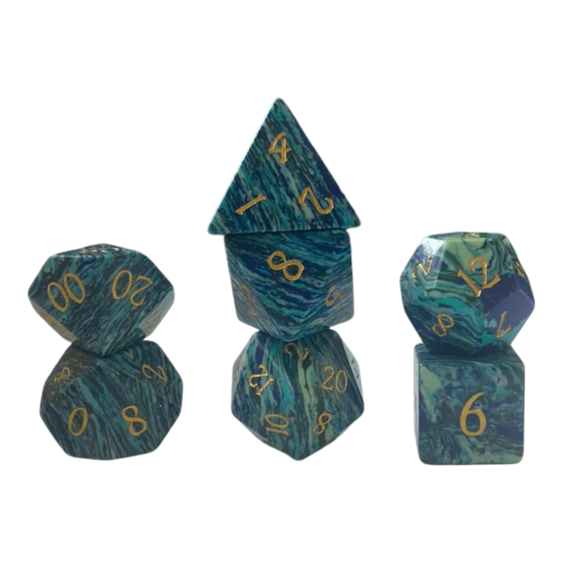 Turquoise Blau Edelsteinwürfel Set