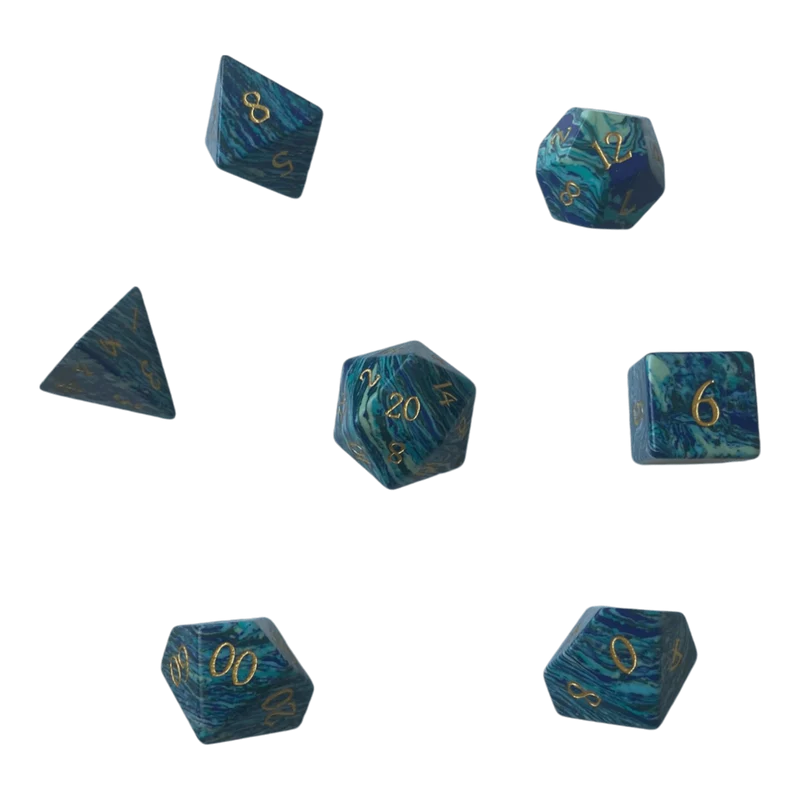 Turquoise Blau Edelsteinwürfel Set