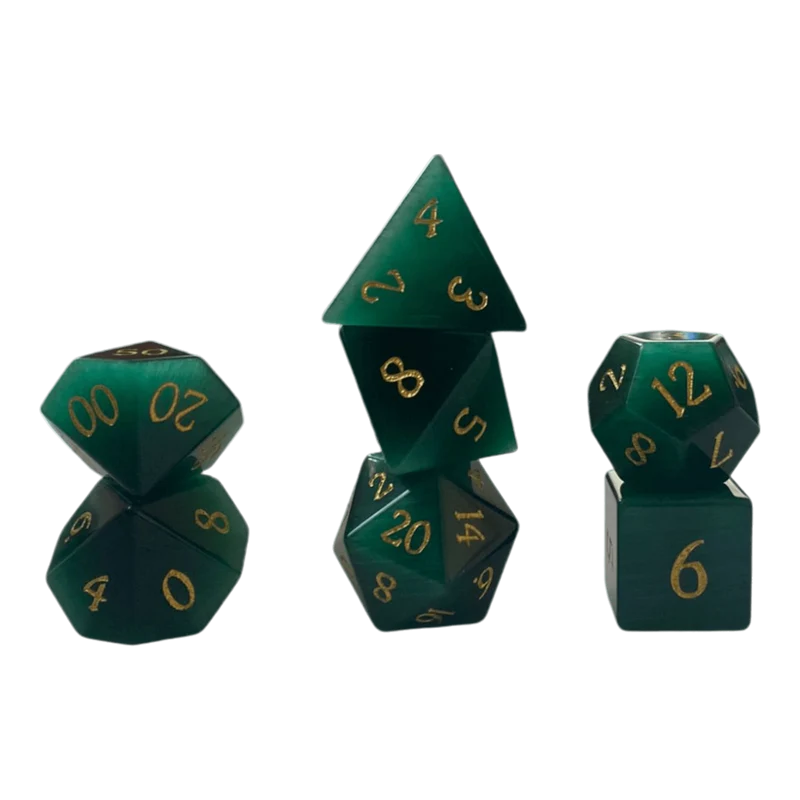 Dunkelgrün Opal Glaswürfel Set