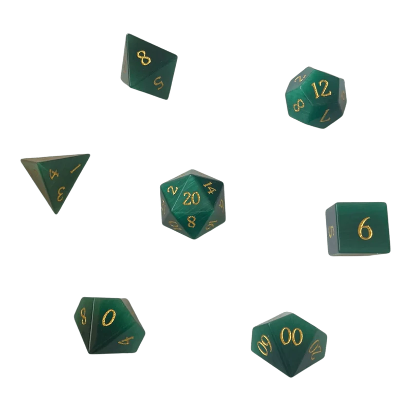Dunkelgrün Opal Glaswürfel Set