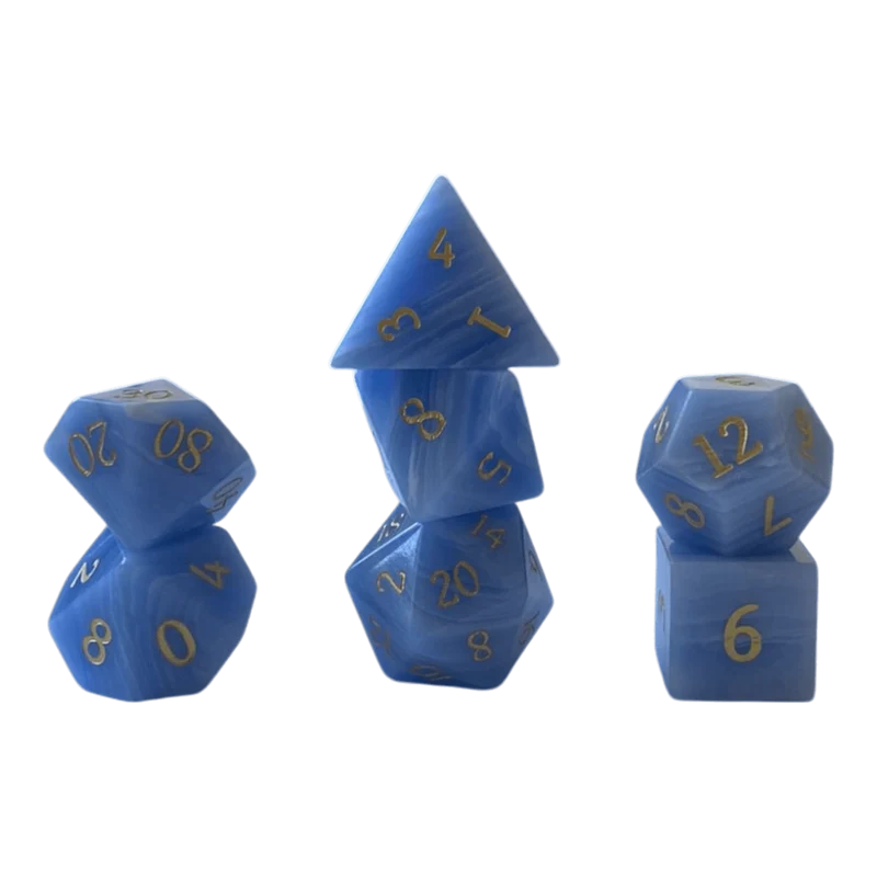 Agate Edelsteinwürfel Blau Set
