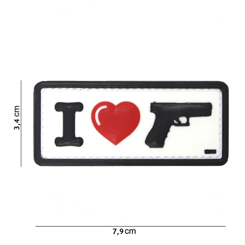 Patch 3D PVC I Love My Sidearm weiß