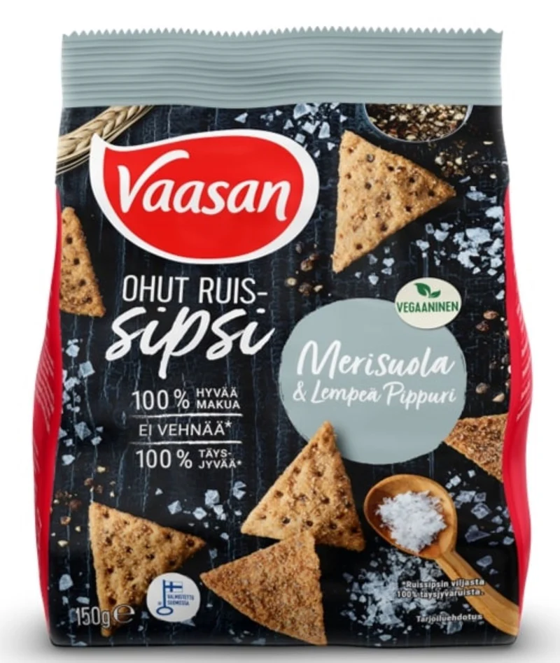 Vaasan Ruissipsi Merisuola & Lempeä pippuri 150g