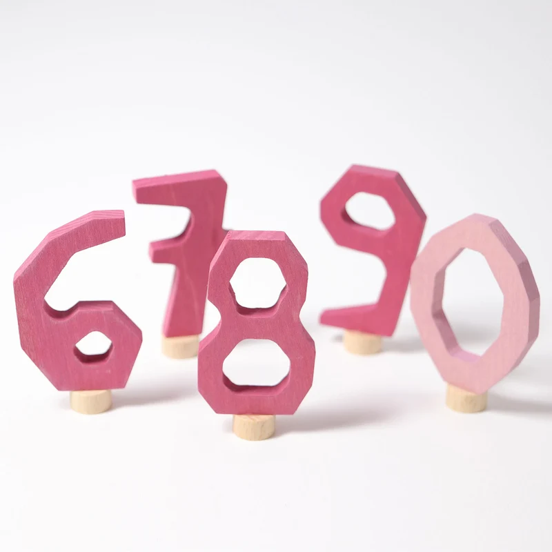 Grimm's Rosa Zahlenstecker Set 6-9 & 0