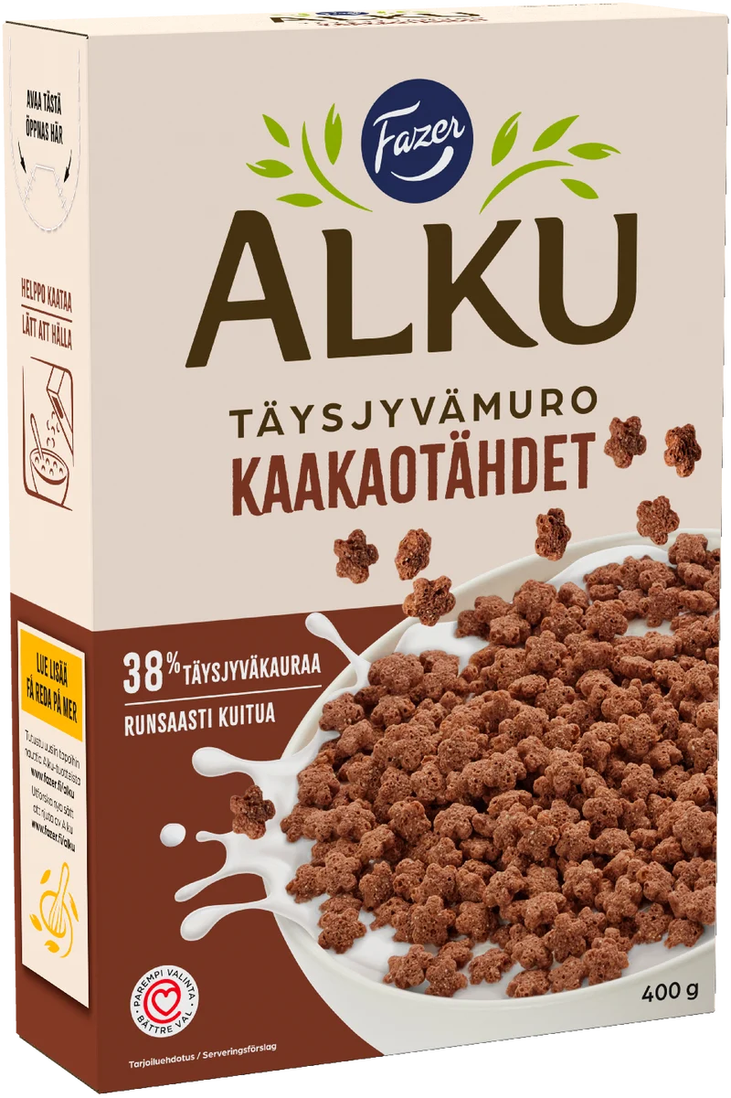 Fazer Alku Kaakaotähdet täysjyvämuro 400 g
