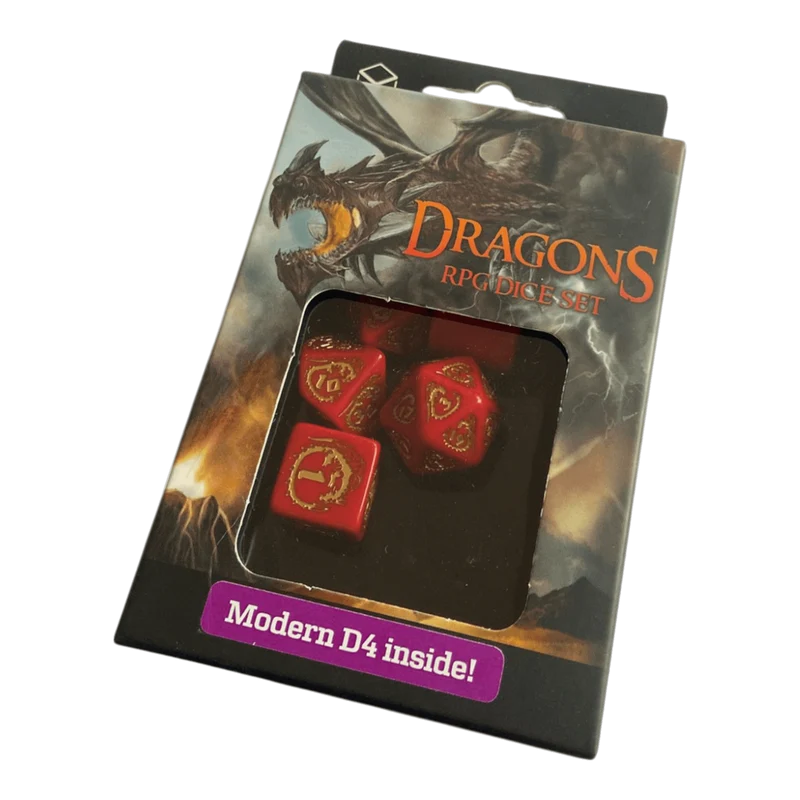 Dragons Modern RPG Würfel 7er Set: Ruby