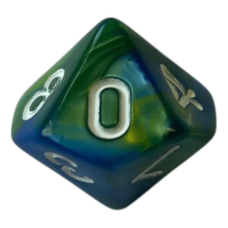 W10 Perlmuttwürfel in Blau & Grün