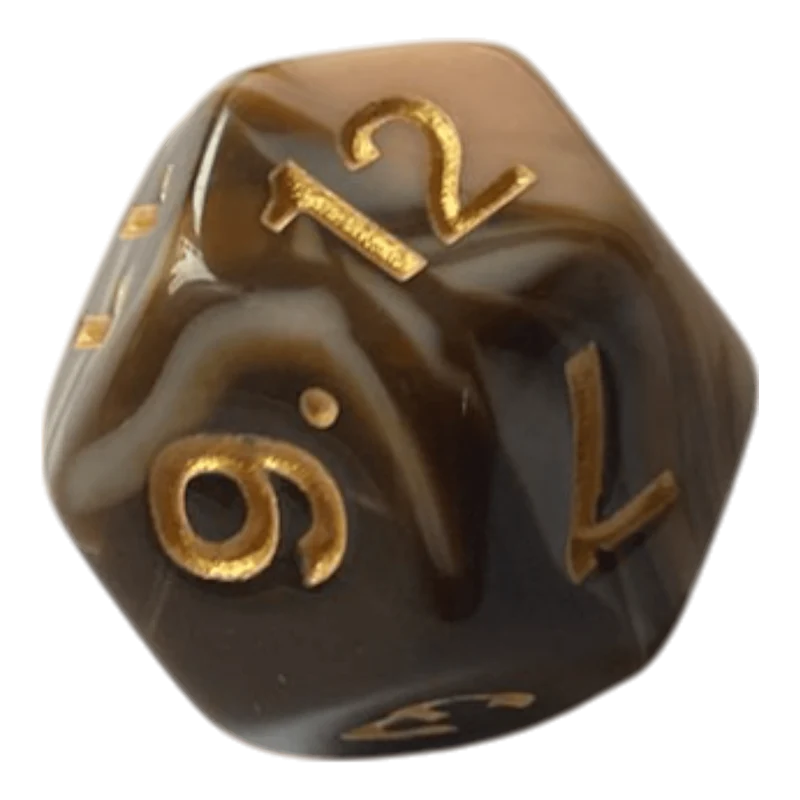 W12 Marmorierter Würfel in Chocolate & Rosa - 16mm