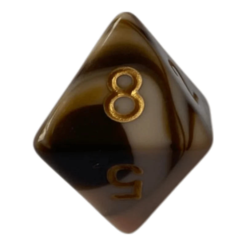 W8 Marmorierter Würfel in Chocolate & Rosa - 16mm