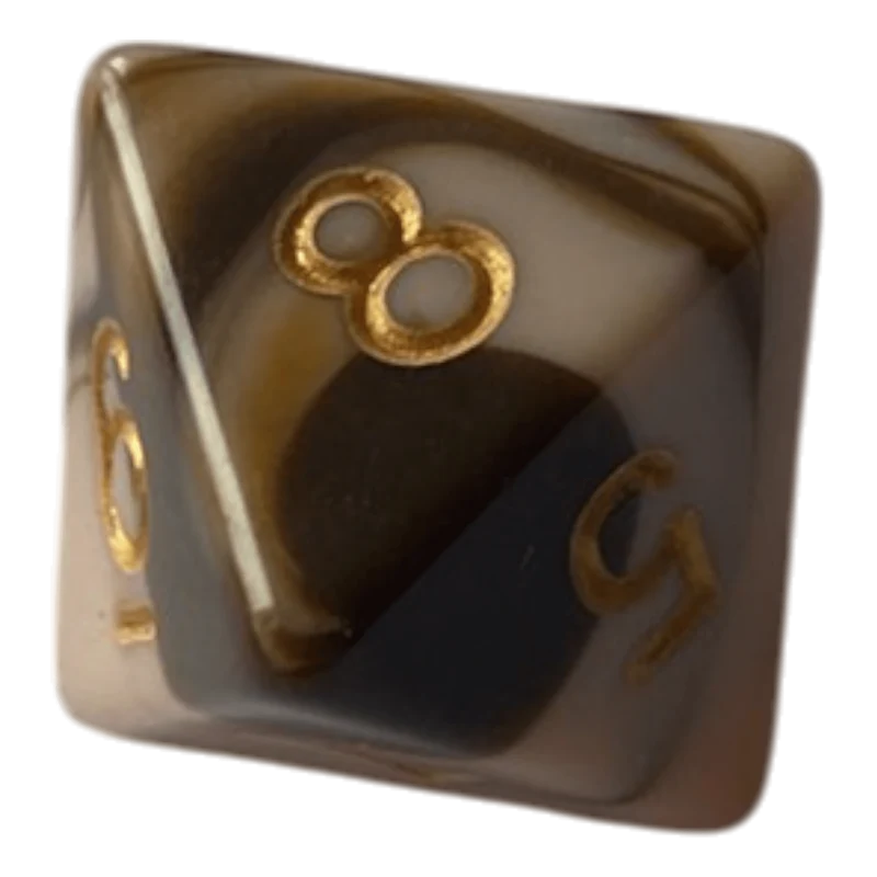 W8 Marmorierter Würfel in Chocolate & Rosa - 16mm