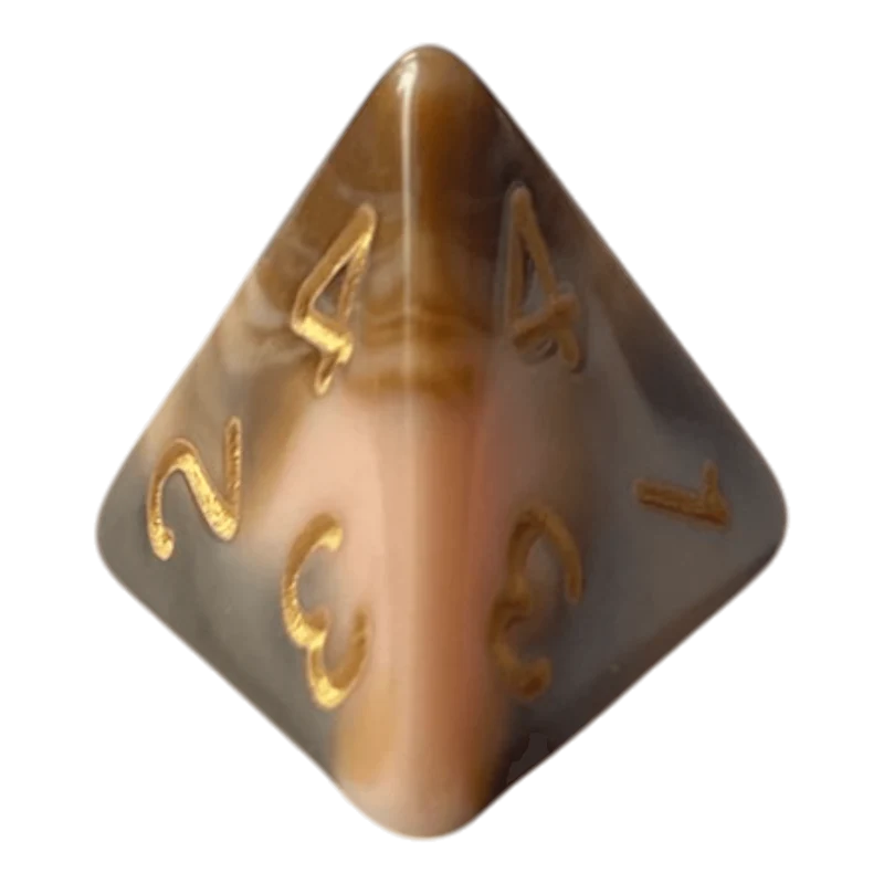 W4 Marmorierter Würfel in Chocolate & Rosa - 16mm