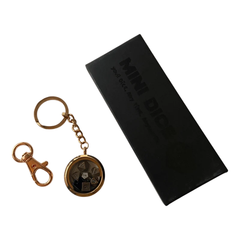 Schlüsselanhänger - Rosé Gold Optik - inkl. Mini Metall Würfel Set - Kupfer - 6mm