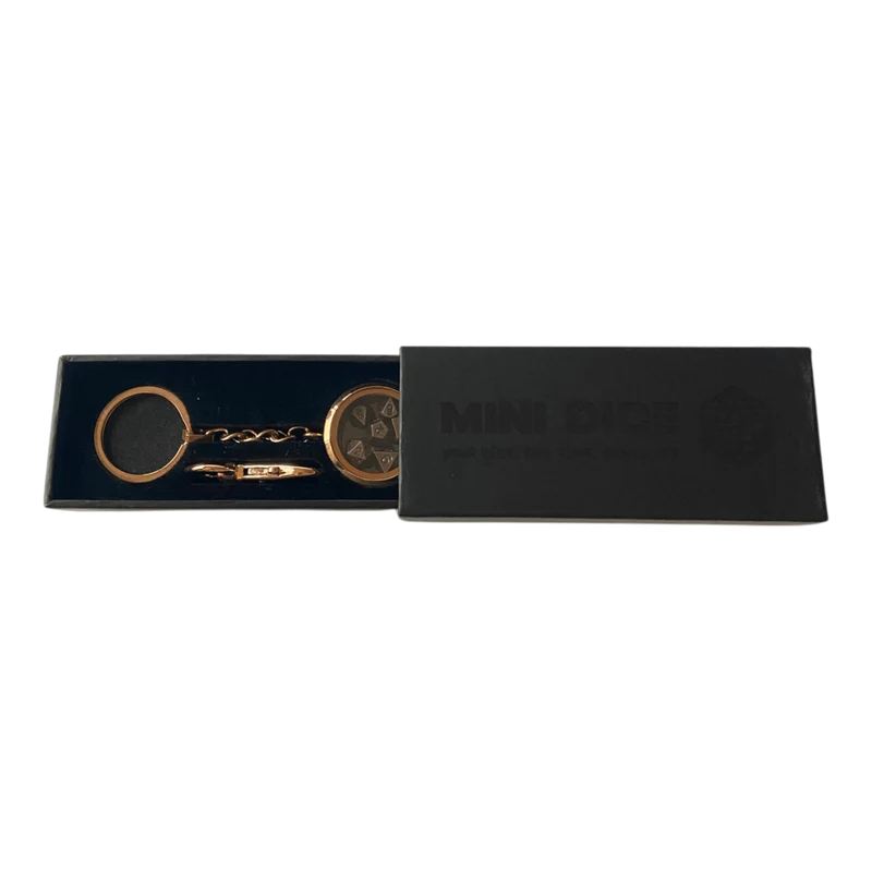 Schlüsselanhänger - Rosé Gold Optik - inkl. Mini Metall Würfel Set - Kupfer - 6mm