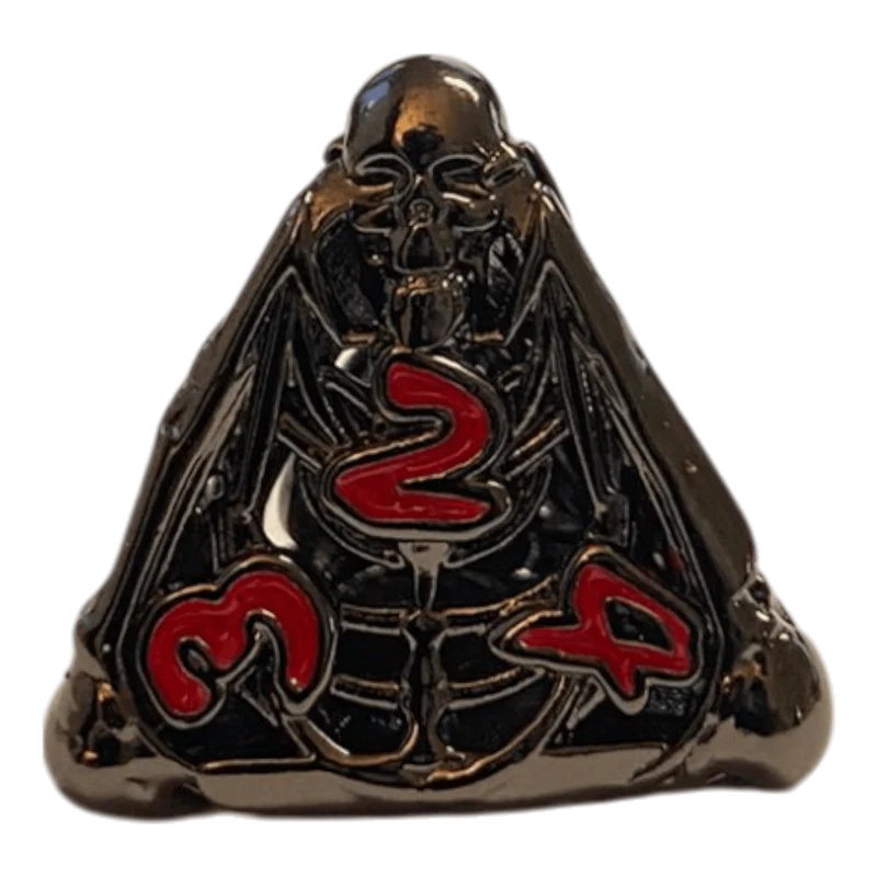 W4 Totenkopf Metallwürfel (Schwarz mit roten Nummern) - 18mm