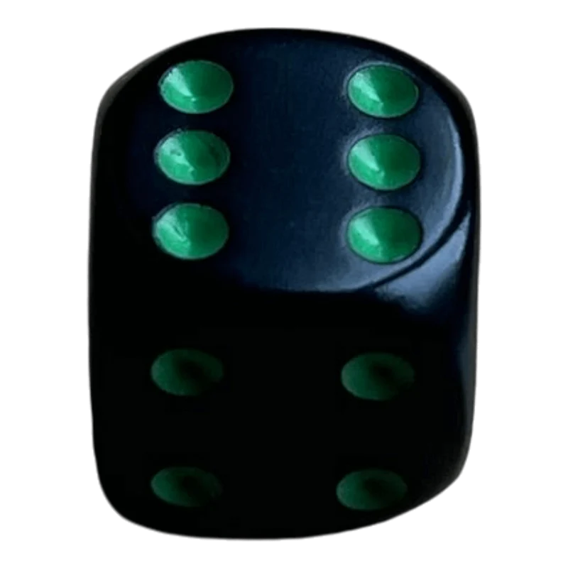 Chessex Opaque Black/Green W6 (12mm)