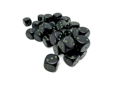 Chessex Opaque Black/Green W6 Set (12mm)