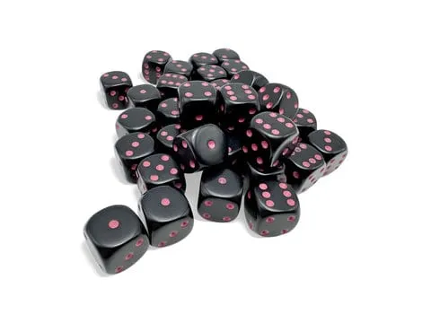 Chessex Opaque Black/Pink W6 Set (12mm)