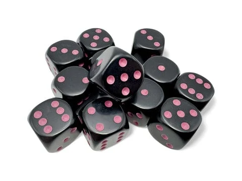 Chessex Opaque Black/Pink W6 (16mm)