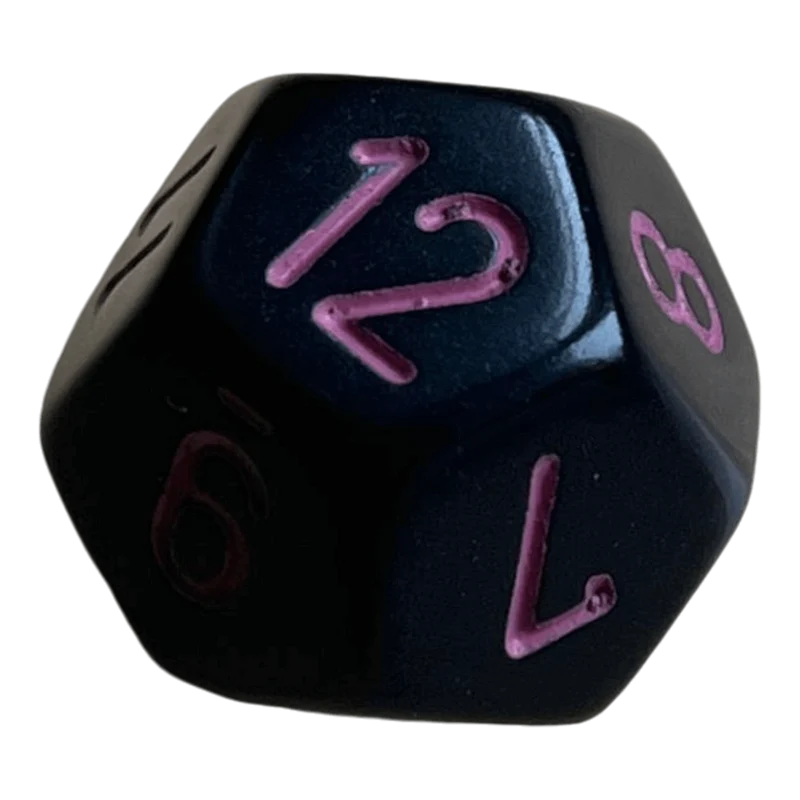 Chessex Opaque Black/Pink W12