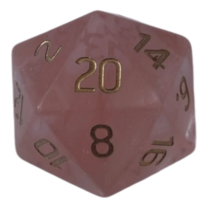 Strawberry Quartz Edelsteinwürfel W20