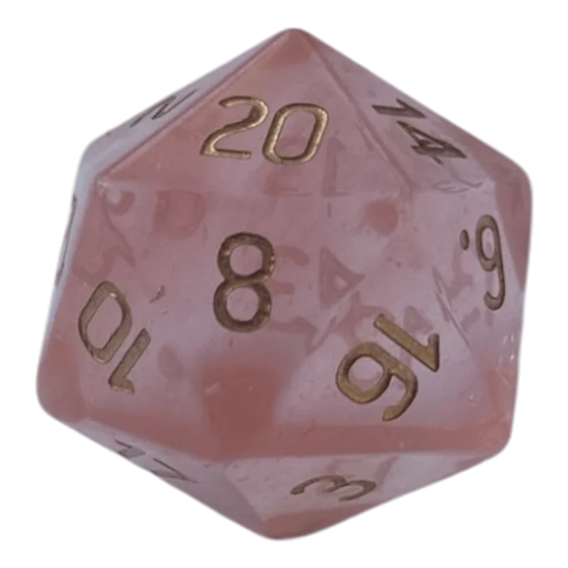 Strawberry Quartz Edelsteinwürfel W20