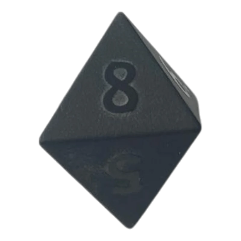 Matt-Schwarzer Obsidian Edelsteinwürfel W8