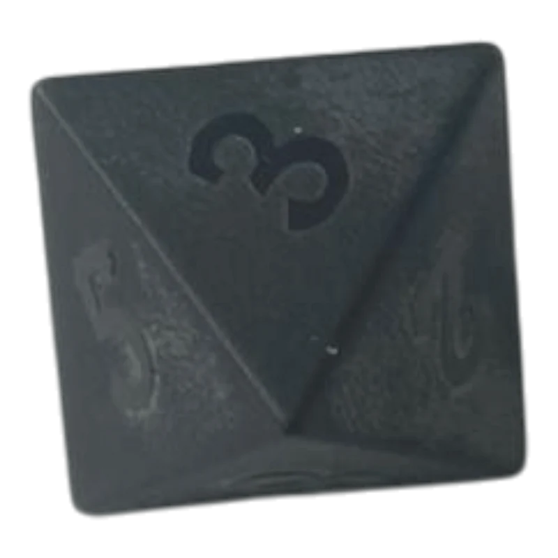 Matt-Schwarzer Obsidian Edelsteinwürfel W8