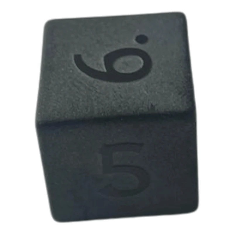 Matt-Schwarzer Obsidian Edelsteinwürfel W6
