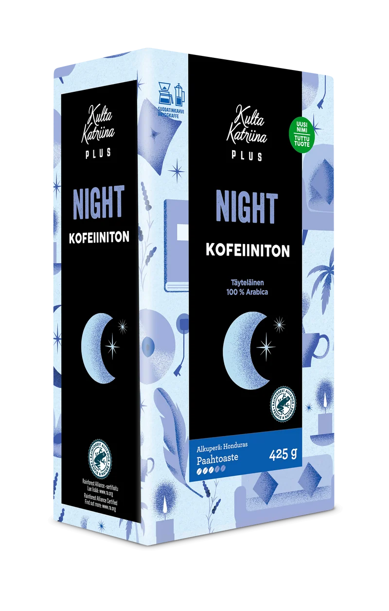 Kulta Katriina Plus Night kofeiiniton suodatinkahvi RAC 425g